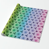 Kaleidoscoop pastelregenbooghoningraatpatroon cadeaupapier (Uitgerold)