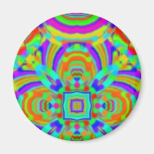 Kaleidoscoop patroon neon afbeelding 1 magneet