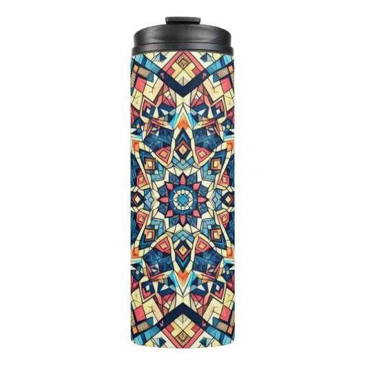 Kaleidoscoop Patroon Thermische Tumbler Thermosbeker (Voorkant)