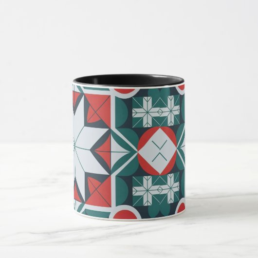 Kaleidoscoop patterned mok (Midden)