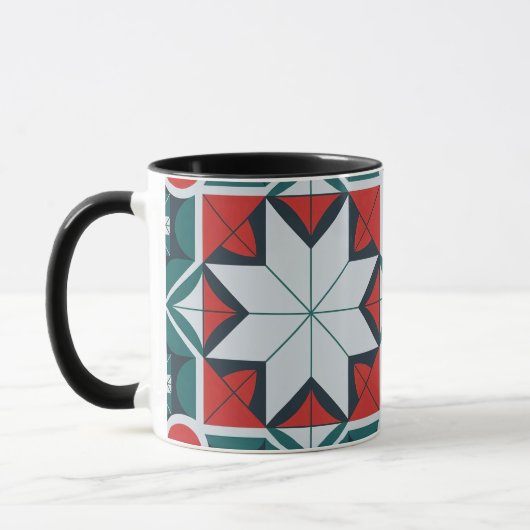 Kaleidoscoop patterned mok (Links)