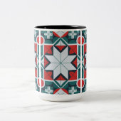 Kaleidoscoop patterned tweekleurige koffiemok (Center)