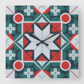 Kaleidoscoop patterned vierkante klok (Voorkant)
