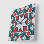 Kaleidoscoop patterned vierkante klok (Hoek)