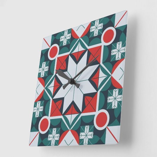 Kaleidoscoop patterned vierkante klok (Hoek)