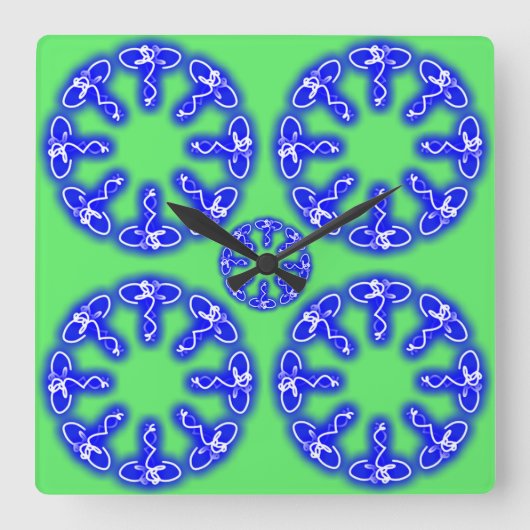Kaleidoscoop Prints Vierkante Klok (Voorkant)