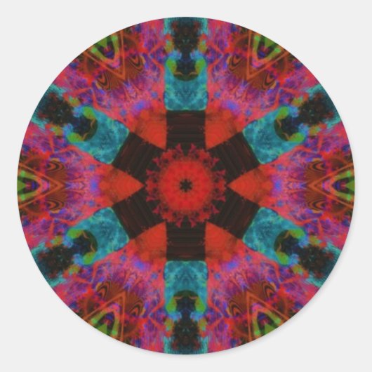 Kaleidoscoop ronde sticker (Voorkant)