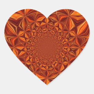Kaleidoscoop Rood Digitaal Kunstpatroon-67546 Hart Sticker