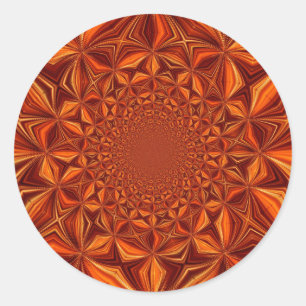 Kaleidoscoop Rood Digitaal Kunstpatroon-67546 Ronde Sticker