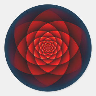 Kaleidoscoop ROOS rood + uw idee Ronde Sticker