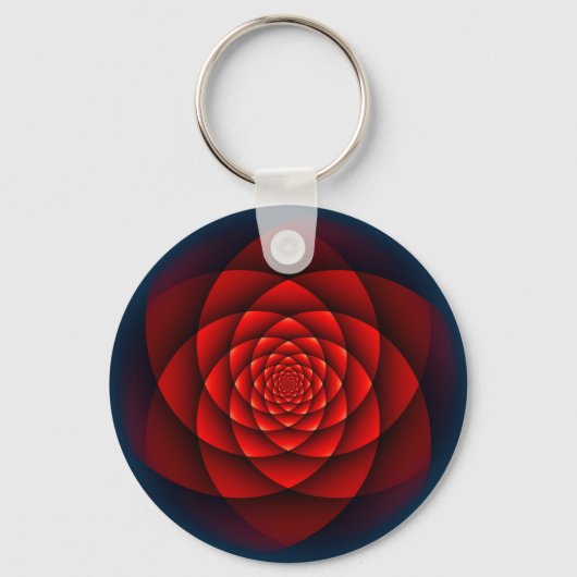 Kaleidoscoop ROOS rood + uw idee Sleutelhanger (Voorkant)