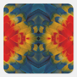 Kaleidoscoop Scarlakke Ara ontwerp Vierkante Sticker