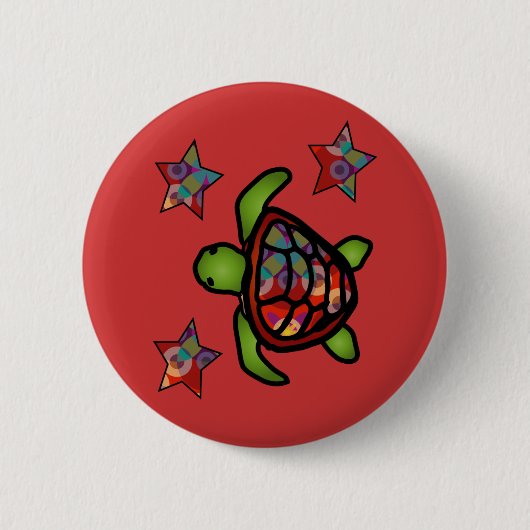Kaleidoscoop Schildpad Button (Voorkant)