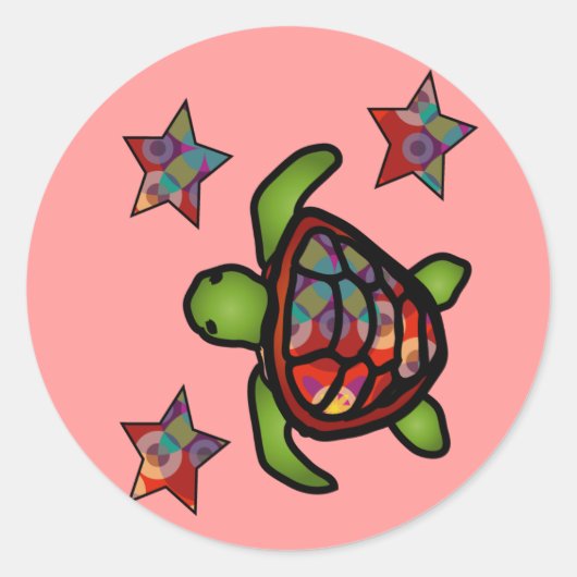 Kaleidoscoop Schildpad Sticker (Voorkant)