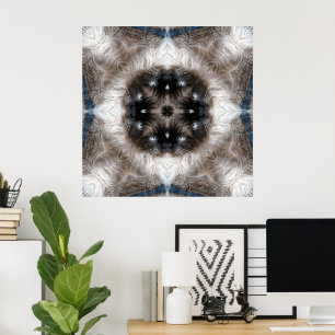 Kaleidoscoop Siamese Kat Patroon met Blauwe Ogen Poster