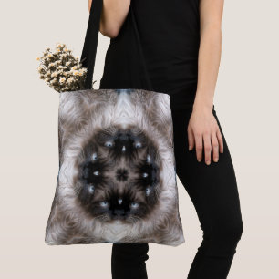Kaleidoscoop Siamese Kat Patroon met Blauwe Ogen Tote Bag