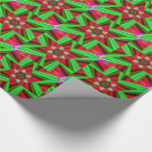 Kaleidoscoop Star Art Red Green Cadeaupapier (Hoek)