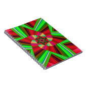 Kaleidoscoop Star Art Red Green Notitieboek (Rechterzijde)