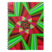 Kaleidoscoop Star Art Red Green Notitieboek (Voorkant)