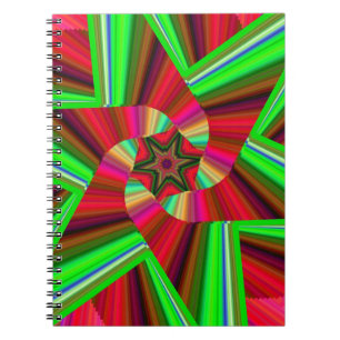 Kaleidoscoop Star Art Red Green Notitieboek