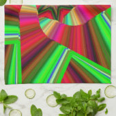 Kaleidoscoop Star Art Red Green Theedoek (Gevouwen)