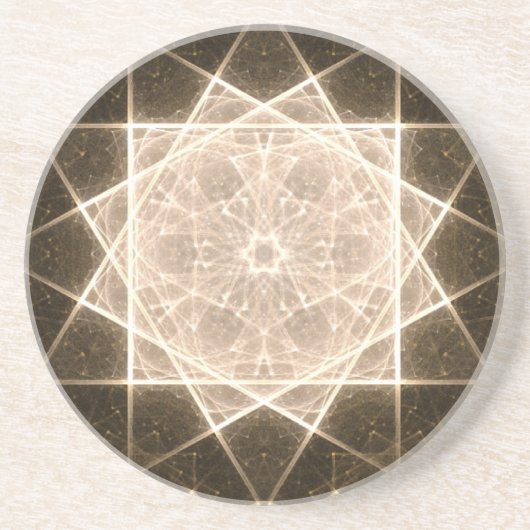 Kaleidoscoop Star en Gold Zandsteen Onderzetter (Voorkant)