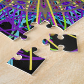 Kaleidoscoop Star, Paarse Oranje groene kunst Legpuzzel (Zijkant)