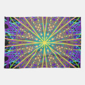 Kaleidoscoop Star, Paarse Oranje groene kunst Theedoek (Horizontaal)