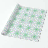 Kaleidoscoop Star, White Green Blue Paars Art Cadeaupapier (Uitgerold)