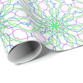 Kaleidoscoop Star, White Green Blue Paars Art Cadeaupapier (Rol Hoek)