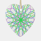 Kaleidoscoop Star, White Green Blue Paars Art Keramisch Ornament (Rechts)