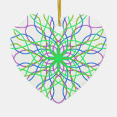 Kaleidoscoop Star, White Green Blue Paars Art Keramisch Ornament (Voorkant)