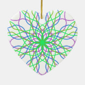 Kaleidoscoop Star, White Green Blue Paars Art Keramisch Ornament (Achterkant)