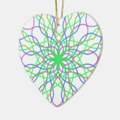 Kaleidoscoop Star, White Green Blue Paars Art Keramisch Ornament (Links)