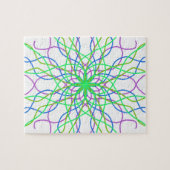Kaleidoscoop Star, White Green Blue Paars Art Legpuzzel (Horizontaal)