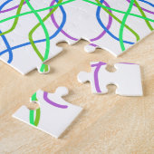 Kaleidoscoop Star, White Green Blue Paars Art Legpuzzel (Zijkant)