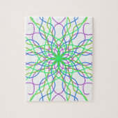 Kaleidoscoop Star, White Green Blue Paars Art Legpuzzel (Verticaal)