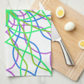 Kaleidoscoop Star, White Green Blue Paars Art Theedoek (Quarter Fold)