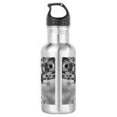 Kaleidoscoop Ster Grijs Waterfles (Achterkant)