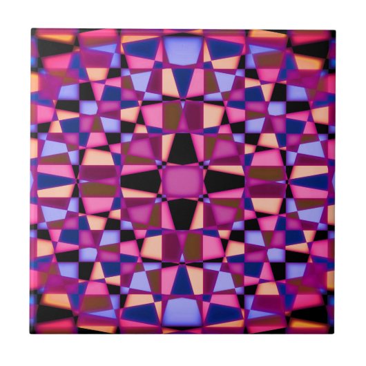 Kaleidoscoop sterpatroon tegeltje (Voorkant)