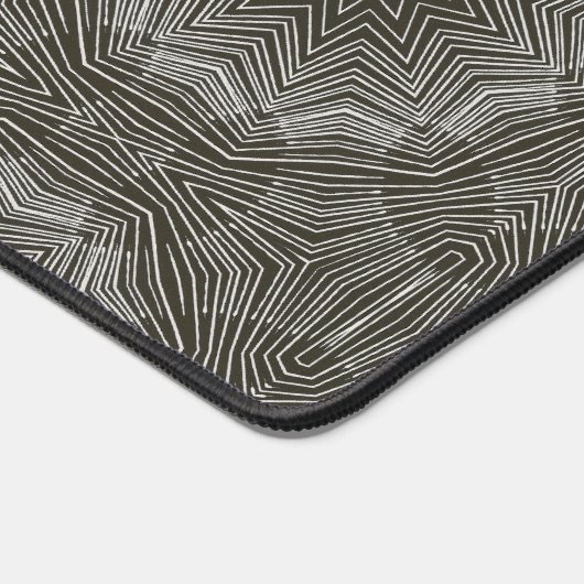 Kaleidoscoop Sterren Zwart en Wit Desk Mats Bureaumat (Hoek)