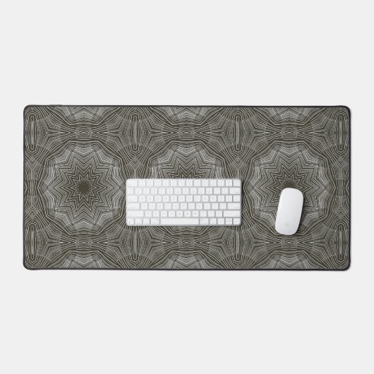 Kaleidoscoop Sterren Zwart en Wit Desk Mats Bureaumat (Keyboard & Muis)