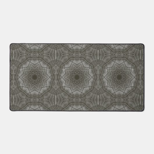 Kaleidoscoop Sterren Zwart en Wit Desk Mats Bureaumat (Voorkant)