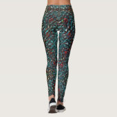 Kaleidoscoop stijl oud metaal chroomblauw groen na leggings (Achterkant)