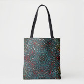 Kaleidoscoop stijl oud metaal chroomblauw groen na tote bag (Voorkant)