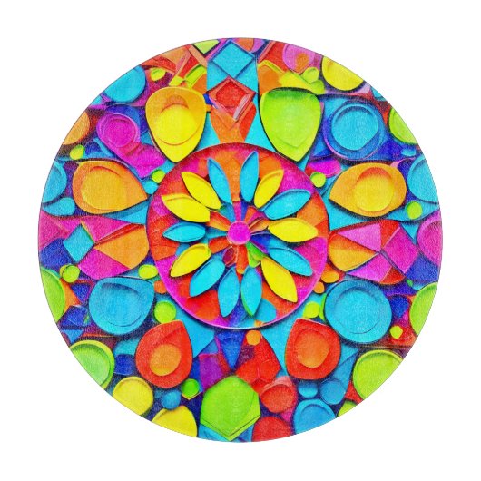 Kaleidoscoop Symfonie Kunstwerk Snijplank (Voorkant)