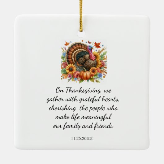 Kaleidoscoop Tom de Kalkoen Aandenken Keramisch Ornament (Achterkant)