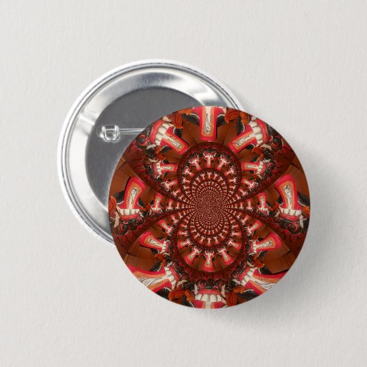 Kaleidoscoop Tong Art Print/Grafisch Ronde Button 5,7 Cm (Voorkant /achterkant)