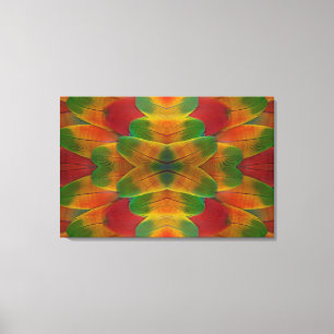 Kaleidoscoop van ara papegaai veren canvas afdruk
