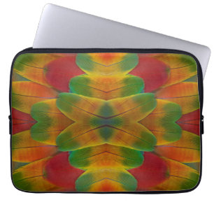 Kaleidoscoop van ara papegaai veren laptop sleeve